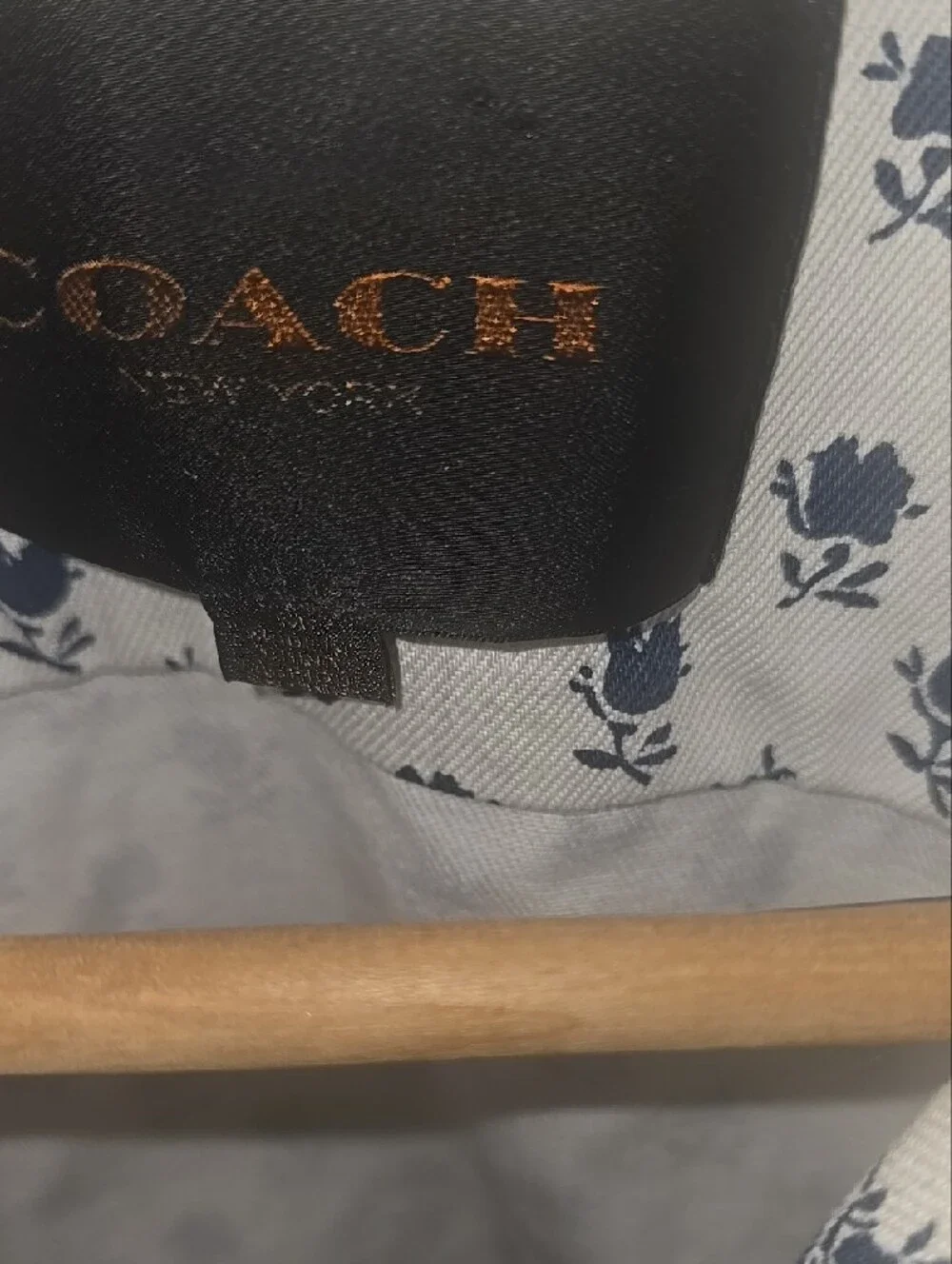 Coach White Jacket with Navy Floral Print